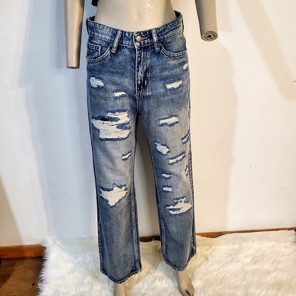 Fashion Nova Womans Jeans Medium-Wash Size 5 - Picture 2 of 14